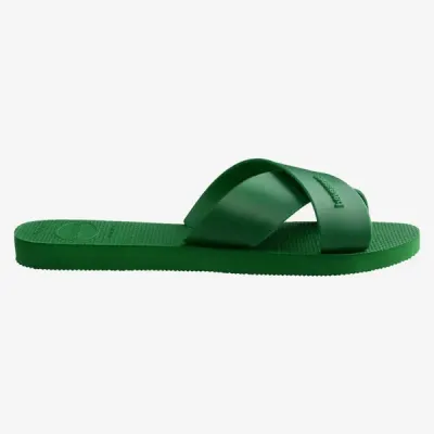 Sandales Havaianas Aqua vertes 4148806-2703 avec larges brides croisées en X et semelle en caoutchouc