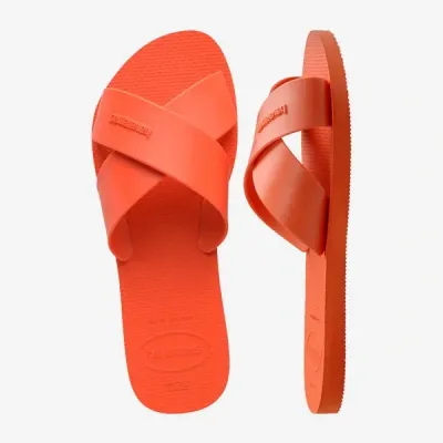 Sandales Havaianas Aqua orange 4148806-5568 avec larges brides croisées en X et semelle en caoutchouc