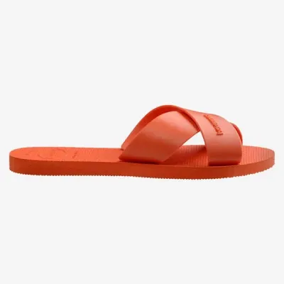 Sandales Havaianas Aqua orange 4148806-5568 avec larges brides croisées en X et semelle en caoutchouc
