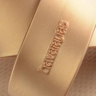 Sandales Havaianas Aqua Metallic dorées 4148866-0570 avec brides croisées en X et finition métallisée