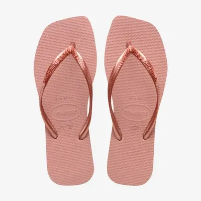 Tongs Havaianas Square roses 4148301-3544 à bout carré avec brides fines et semelle en caoutchouc