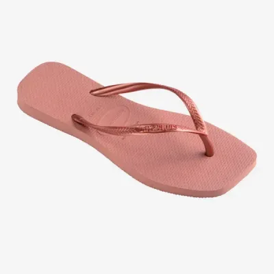 Tongs Havaianas Square roses 4148301-3544 à bout carré avec brides fines et semelle en caoutchouc