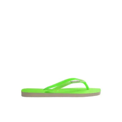 Tongs Havaianas Slim Square Glitter Neon vert lime 4148927-1496 à bout carré avec brides pailletées