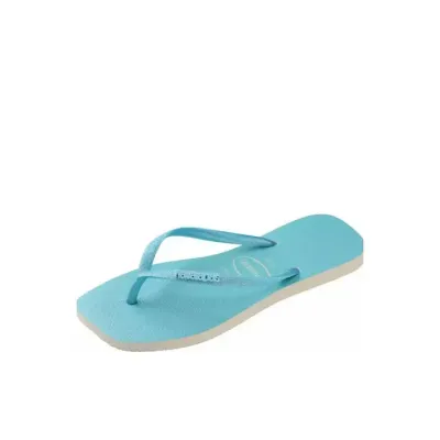 Tongs Havaianas Slim Square Glitter Neon bleues 4148927-8747 à bout carré avec brides pailletées