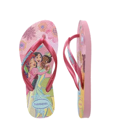 Tongs Havaianas Kids Slim Princess multicolores 4123328-9321 avec princesses Disney et semelle scintillante