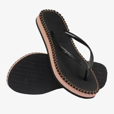 Havaianas Flatform Loop Slim noires 4149928-0090 à semelle plateforme bicolore et brides fines