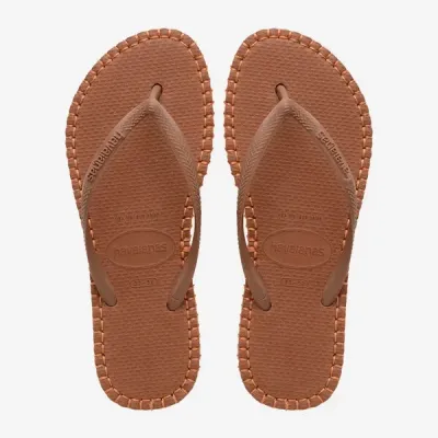 Havaianas Flatform Loop Slim marron 4149928-1976 à semelle plateforme bicolore et brides fines