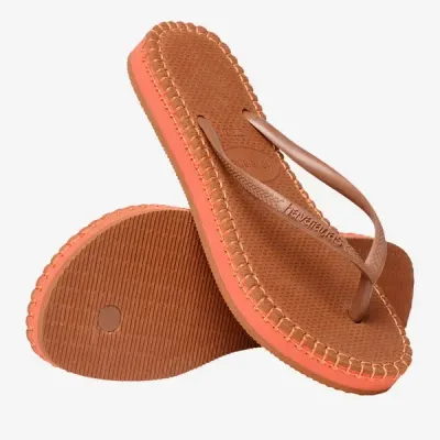 Havaianas Flatform Loop Slim marron 4149928-1976 à semelle plateforme bicolore et brides fines