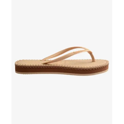Havaianas Flatform Loop Slim beige 4149928-8858 à semelle plateforme bicolore et brides fines