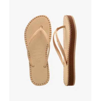 Havaianas Flatform Loop Slim beige 4149928-8858 à semelle plateforme bicolore et brides fines