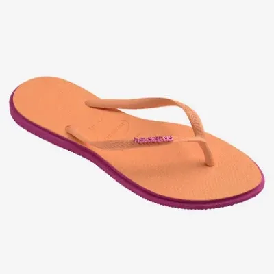Tongs Havaianas Slim Point orange 4149584-4622 à bout pointu avec brides fines et logo métallique