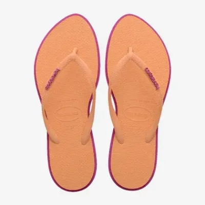 Tongs Havaianas Slim Point orange 4149584-4622 à bout pointu avec brides fines et logo métallique