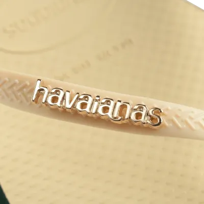 Tongs Havaianas Slim Point jaunes 4149584-5266 à bout pointu avec brides fines et logo métallique