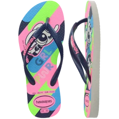 Tongs Havaianas Kids Slim Powerpuff Girls bleues 4149886-0001 avec imprimé Super Nanas