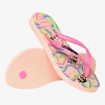 Tongs Havaianas Kids Slim Powerpuff Girls roses 4149886-0076 avec imprimé Super Nanas