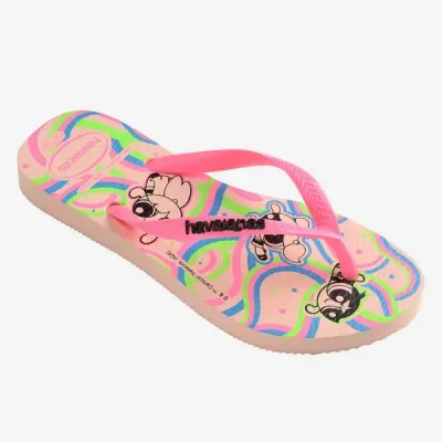 Tongs Havaianas Kids Slim Powerpuff Girls roses 4149886-0076 avec imprimé Super Nanas