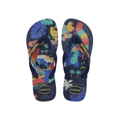 Tongs Havaianas Top Disney Classics Stitch bleues 4148941-0144 à semelle imprimée