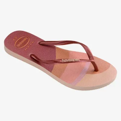 Tongs Havaianas Slim Palette Glow multicolores 4145766-0076 avec semelle pailletée et motifs tropicaux