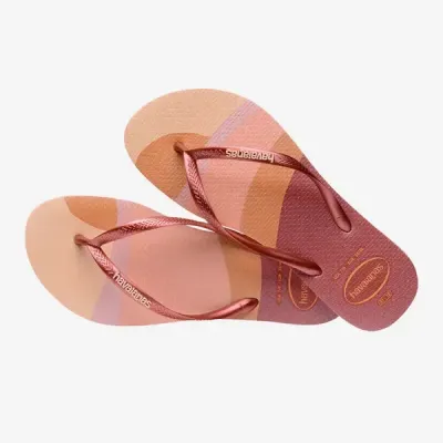 Tongs Havaianas Slim Palette Glow multicolores 4145766-0076 avec semelle pailletée et motifs tropicaux
