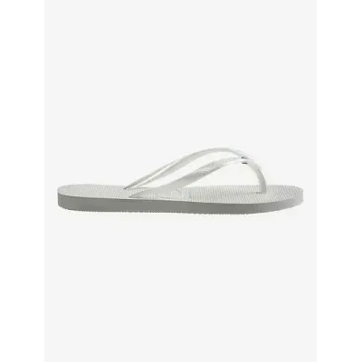 Tongs Havaianas Slim Crystal Swarovski® II blanches 4145651-0001 avec brides métallisées et cristal