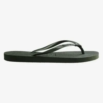 Tongs Havaianas Slim Crystal Swarovski® II vert olive 4145651-4896 avec brides métallisées et cristal