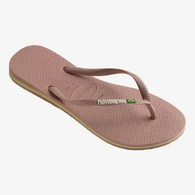 Tongs Havaianas Slim Brasil Logo roses 4140713-3544 à brides fines avec drapeau brésilien et liseré coloré