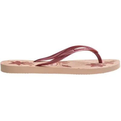 Tongs Havaianas Slim Organic roses 4132823-6511 avec imprimé floral et brides fines métallisées