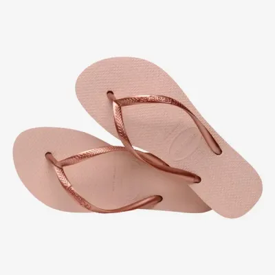 Tongs Havaianas Slim Flatform roses 4144537-0076 avec semelle plateforme 2,5 cm et brides fines