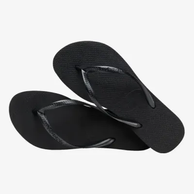 Tongs Havaianas Slim Flatform noires 4144537-0090 avec semelle plateforme 2,5 cm et brides fines