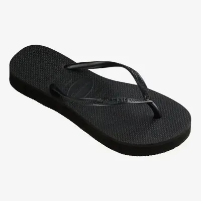Tongs Havaianas Slim Flatform noires 4144537-0090 avec semelle plateforme 2,5 cm et brides fines