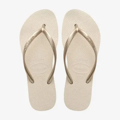 Tongs Havaianas Slim Flatform beige 4144537-0121 avec semelle plateforme 2,5 cm et brides fines