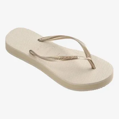 Tongs Havaianas Slim Flatform beige 4144537-0121 avec semelle plateforme 2,5 cm et brides fines