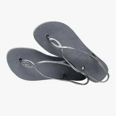 Sandales Havaianas Luna Flatform grises 4148600-5178 à plateforme avec brides fines et détail ovale