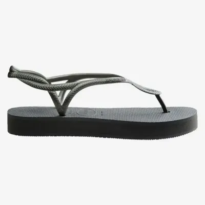 Sandales Havaianas Luna Flatform grises 4148600-5178 à plateforme avec brides fines et détail ovale
