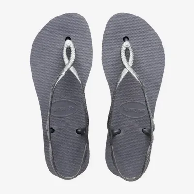 Sandales Havaianas Luna Flatform grises 4148600-5178 à plateforme avec brides fines et détail ovale