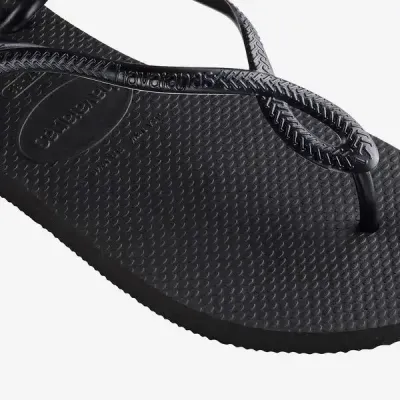 Sandales Havaianas Luna noires 4129697-0090  avec brides fines et détail ovale