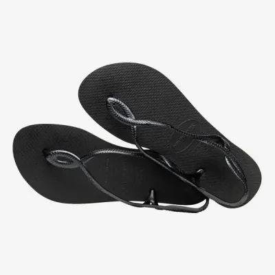 Sandales Havaianas Luna noires 4129697-0090  avec brides fines et détail ovale