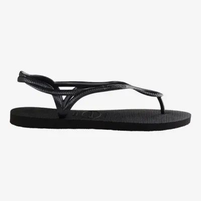 Sandales Havaianas Luna noires 4129697-0090  avec brides fines et détail ovale