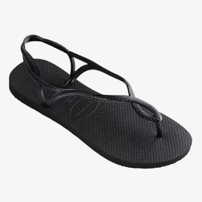 Sandales Havaianas Luna noires 4129697-0090  avec brides fines et détail ovale