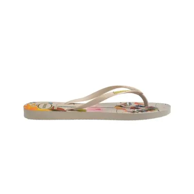 Tongs Havaianas Slim Summer Bliss blanches 4149813-0121 à imprimé tropical avec brides fines
