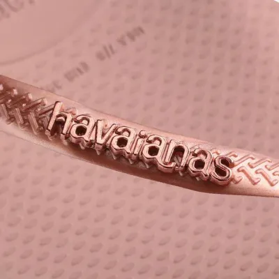 Tongs Havaianas Slim Logo Metallic roses 4119875-0076 avec brides fines et logo métallique Zamak