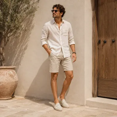 Mocassin espadrille en daim beige 100 % cuir pour homme - Réf. EMC001-DBG