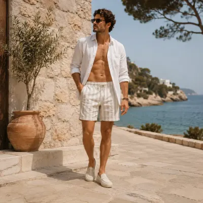 Mocassin espadrille en daim beige 100 % cuir pour homme - Réf. EMC001-DBG