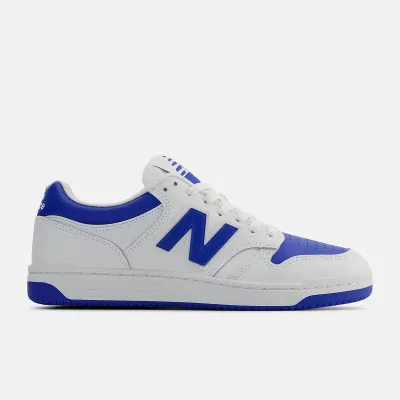 New Balance 480 BB480LCB bleu en cuir de vachette, sneaker inspirée du basketball