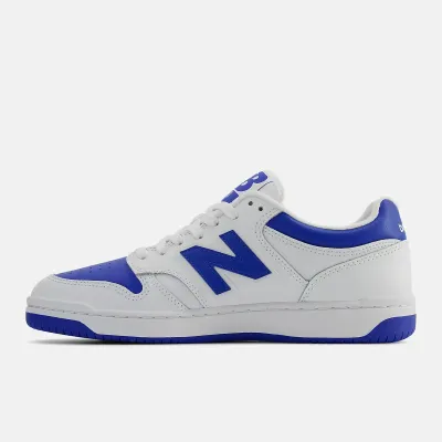 New Balance 480 BB480LCB bleu en cuir de vachette, sneaker inspirée du basketball
