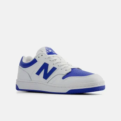 New Balance 480 BB480LCB bleu en cuir de vachette, sneaker inspirée du basketball