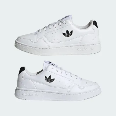 Adidas NY 90 junior blanche, sneaker tennis à tige textile et semelle en caoutchouc
