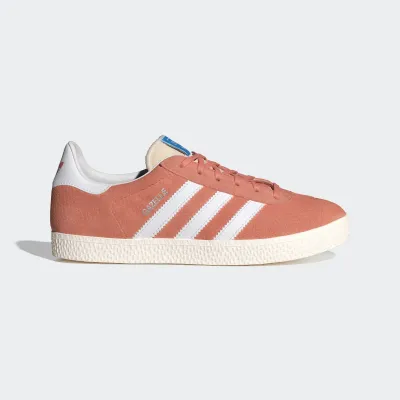 adidas Gazelle IG1699 corail en cuir, sneaker rétro avec semelle cupsole en caoutchouc