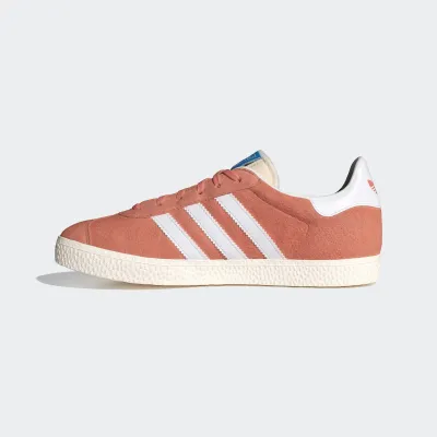 adidas Gazelle IG1699 corail en cuir, sneaker rétro avec semelle cupsole en caoutchouc