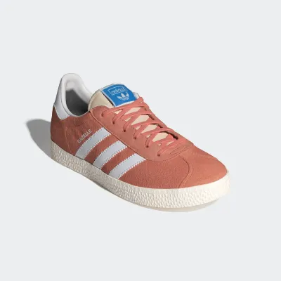 adidas Gazelle IG1699 corail en cuir, sneaker rétro avec semelle cupsole en caoutchouc